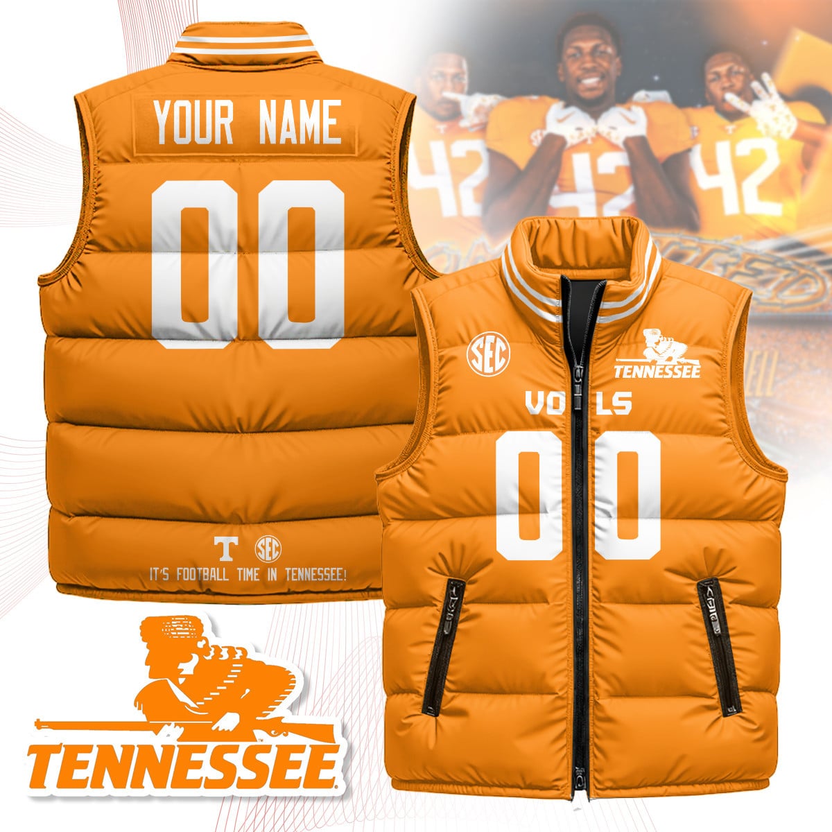 Tennessee Volunteers Unisex Puffer Vest