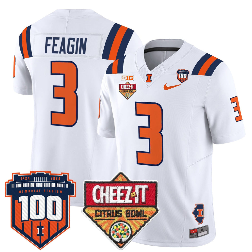 Men's Illinois Fighting Illini 2025 Cheez-It Citrus Bowl Patch Vapor Limited Jersey - All Stitched